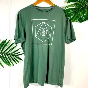 VOLCOM Men’s Olive Green Graphic T Shirt Large
